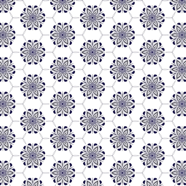 Modello senza cuciture con fiori blu su sfondo bianco. royalty illustrazione gratuita