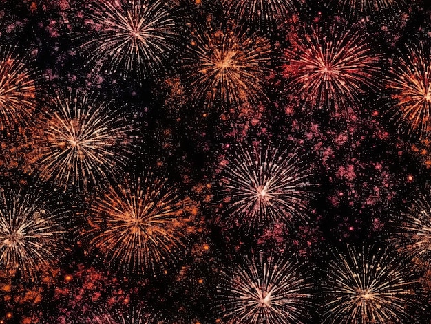 Modello senza cuciture con fuochi d'artificio Holliday celebrazione illustrazione carta da parati disegno di sfondo AI generativa