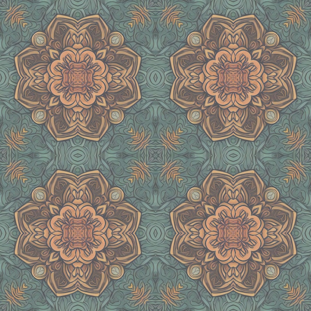Modello senza cuciture con mandala Elementi decorativi vintage Sfondo orientale disegnato a mano