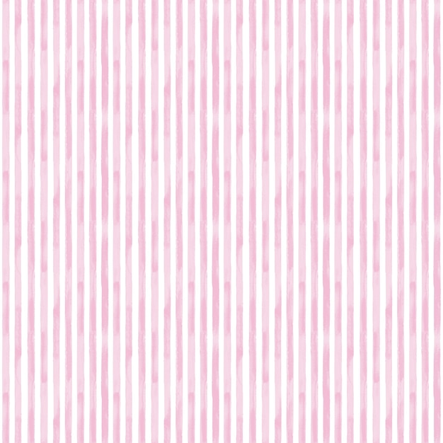 Modello senza cuciture con strisce rosa. Fondo rosa e bianco disegnato a mano dell'acquerello. Carta da parati, involucro, tessile, tessuto