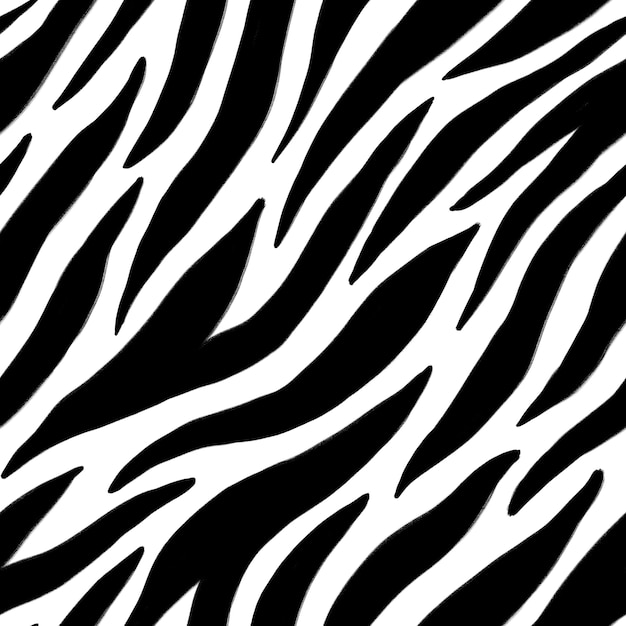 Modello senza cuciture con tratti neri astratti su bianco. Imitazione della pelle di animale di zebra. Texture per stampa, tessuto, tessuto, carta da parati.