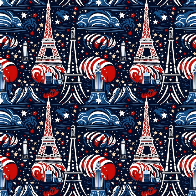 Modello senza cuciture della Torre Eiffel di Natale