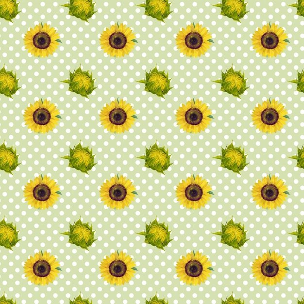 Modello senza cuciture di girasoli Illustrazione ad acquerello