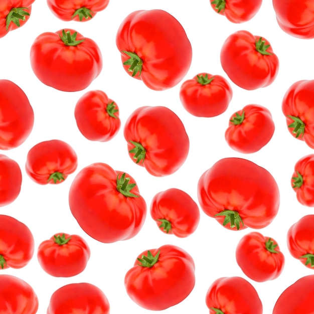 Modello senza cuciture di pomodori su sfondo bianco