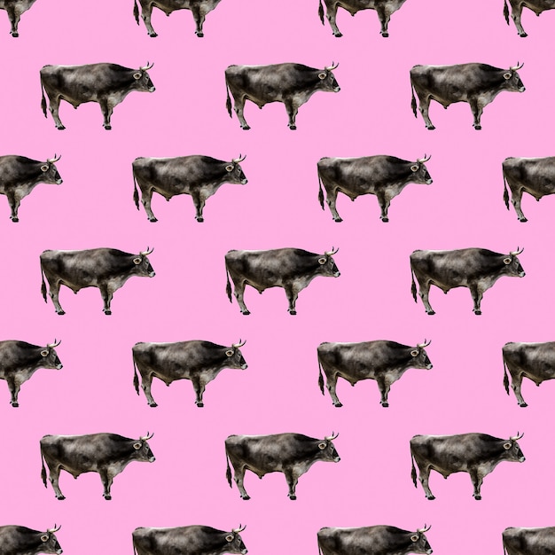 Modello senza soluzione di continuità. Toro. Utilizzare per t-shirt, biglietti di auguri, carta da regalo, poster, stampa su tessuto.
