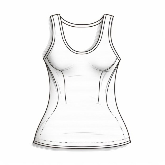 Modello vettoriale per schizzi dettagliati per tank top Women39s