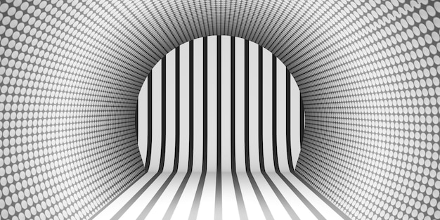 Modello Zebra Pattern Sfondo tunnel a strisce per posizionare testo e prodotti illustrazione 3D