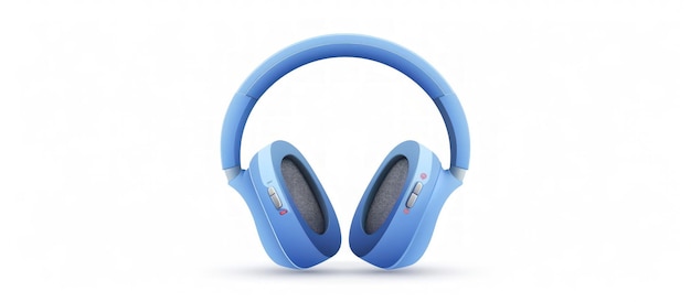 Modern blue music audio headphone stile giovane isolato su sfondo bianco