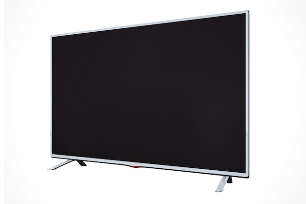 Modern Flat Led o TV LCD su sfondo bianco. Rendering 3D.