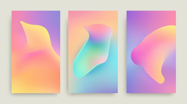 Modern Gradient Poster Background Vector Set (Set vettoriale di sfondo con gradiente moderno)