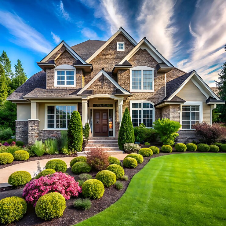 Modern house with beautiful decoration