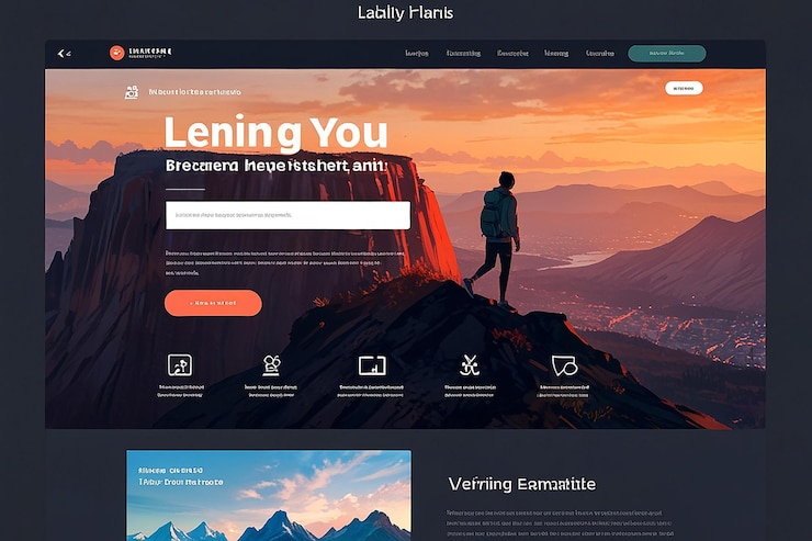 Photo modern landing page template