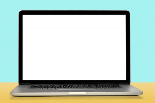 Modern laptop computer  isolated on white background