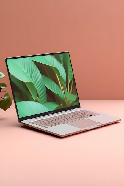 Modern Laptop Mockup Trendy Background Design realistico e di alta qualità per il successo del marketing