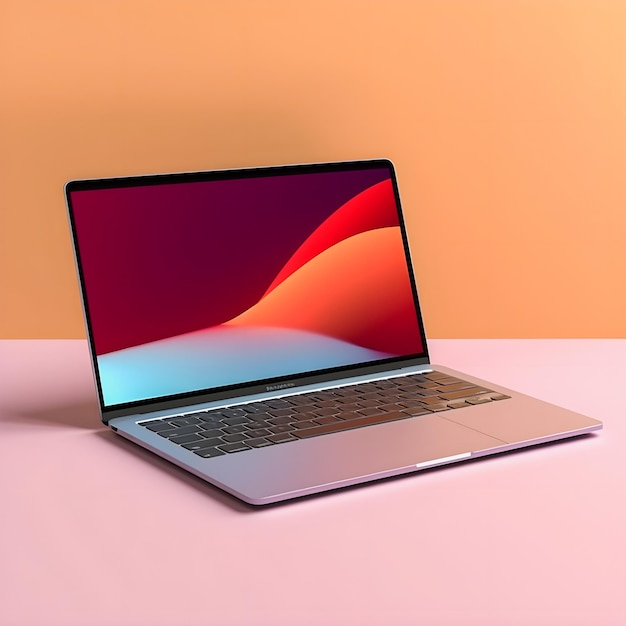 Modern Laptop Mockup Trendy Background Design realistico e di alta qualità per il successo del marketing