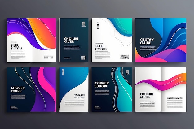 Modern Minimal Copre modelli di design creativo per il branding dell'identità aziendale e la promozione sui social media con linee di sovrapposizione dinamiche