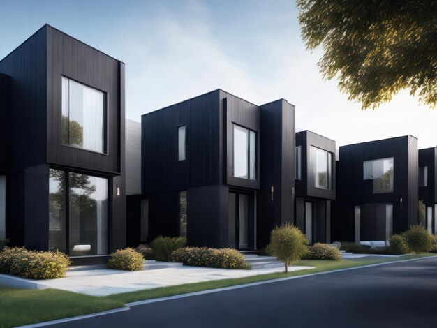 Modern_modular_private_black_townhouses_Residenza