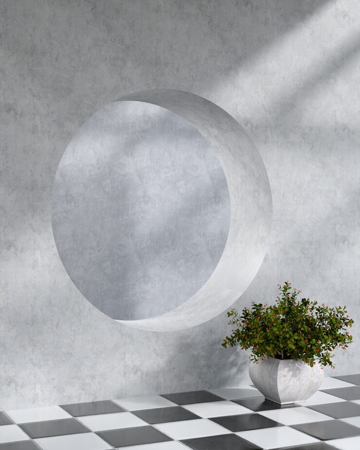Modern Product Display Podium With Sunlight And Leaf Shadow.