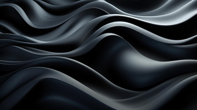 Modern Soft Pop texture d'onda riflettente su sfondo grigio scuro Waves di colore astratte