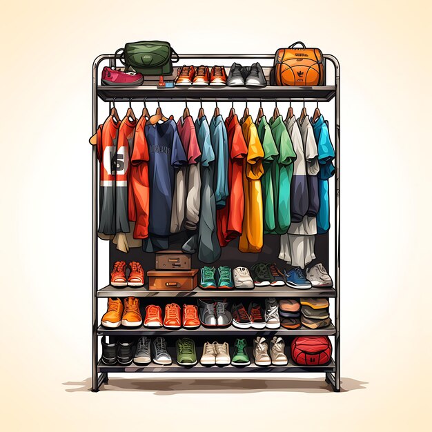 Modern Wardrobe Acquarello e T-Shirt Design Collection Illustrazioni piatte 2D e Clipart