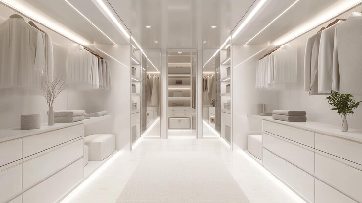 Modern White Walkin Closet Design
