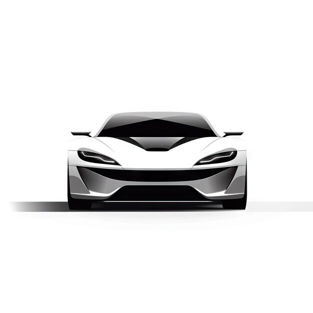 Moderna auto elettrica minimalista su sfondo bianco Vector Design Generative AI