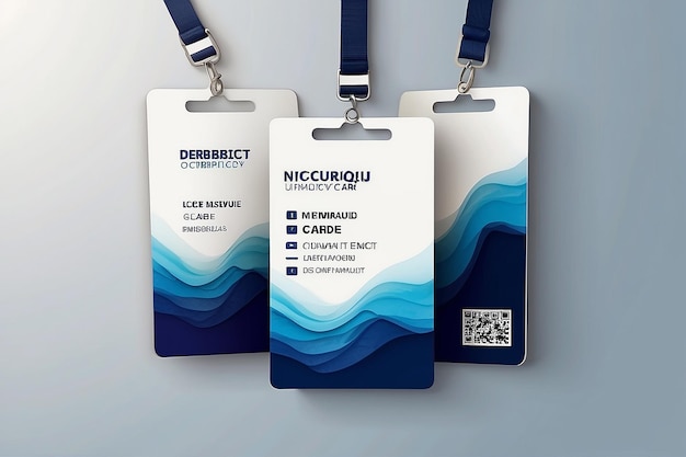 Moderna carta d'identità aziendale con consistenza liquida bianca e blu marina