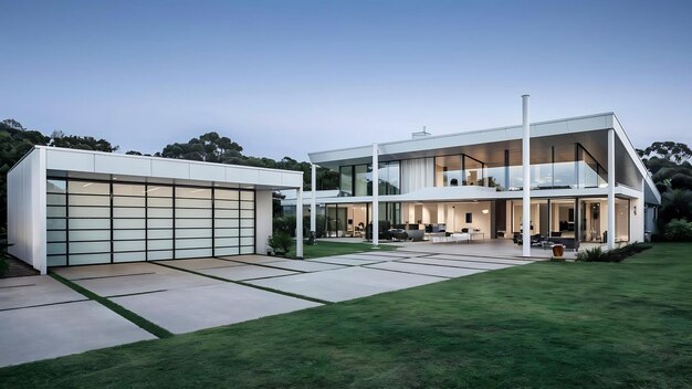 Moderna casa australiana con garage