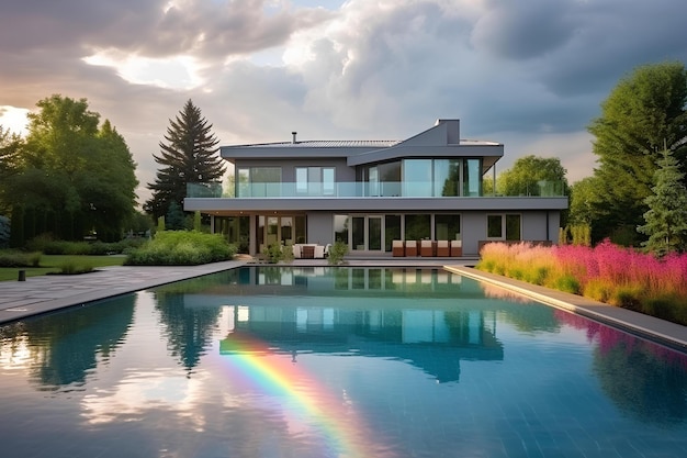 Moderna casa residenziale con piscina