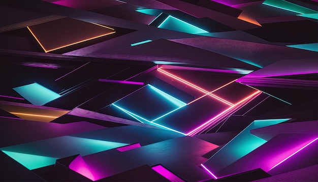 Moderna forma di linea geometrica colore neon background design immagini scaricabili gratuitamente