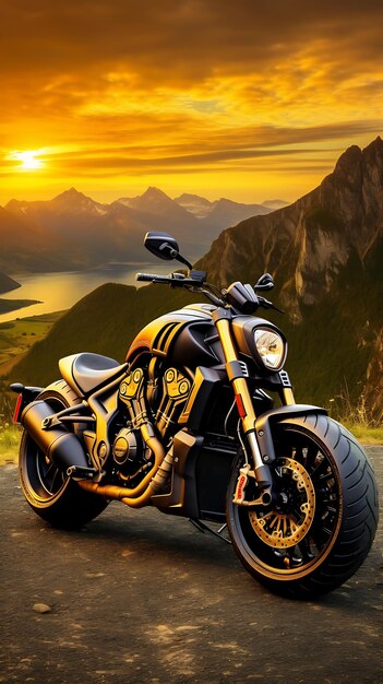Moderna motocicletta mobile carta da parati paesaggio motociclista