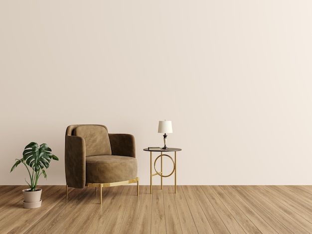 Moderna poltrona in un soggiorno minimalista