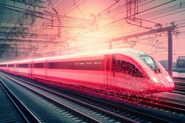 Moderna rete neurale del treno ad alta velocità generata ai