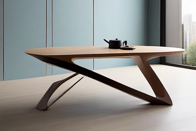 Moderne forme non convenzionali in stile minimalista tavolo da pranzo unico