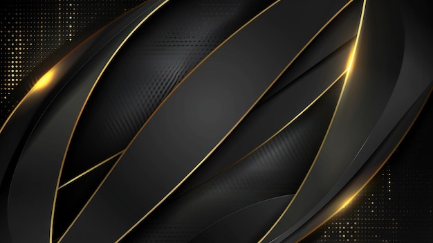 moderne linee d'oro a sfondo nero di lusso