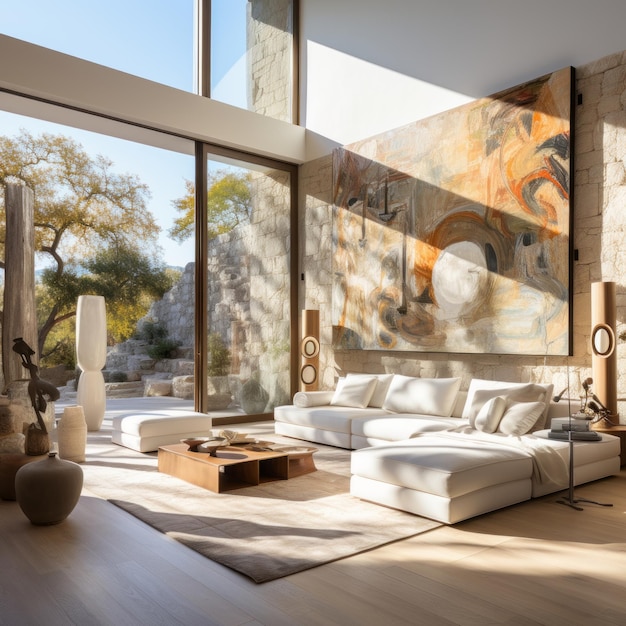 Modernità e lusso nel soggiorno di una villa provenzale