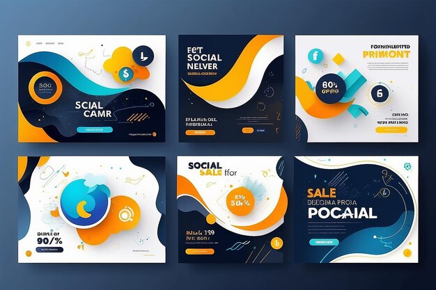 Moderno banner per i social media, design editabile ed elegante per le promozioni