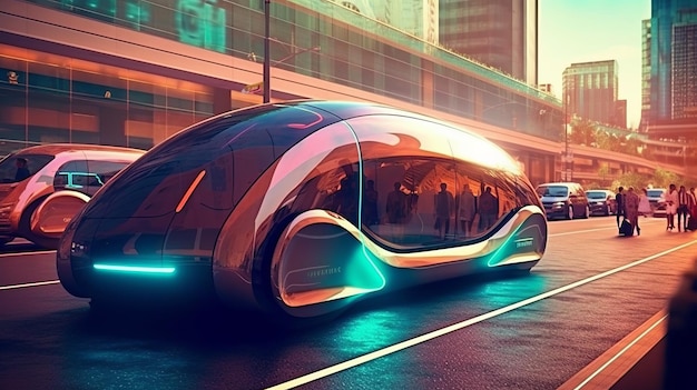 Moderno con il futuro del trasporto elettrico per il concept design Concetto di energia rinnovabile Auto veicolo automobile Tecnologia del futuro Tecnologia internet di sicurezza Concetto di energia pulita