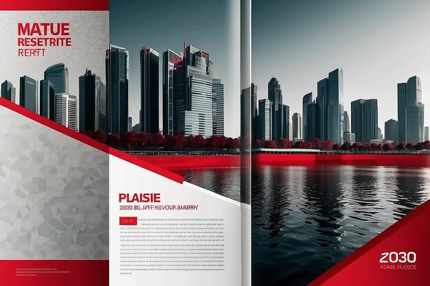 Moderno disegno di opuscolo rosso Modello aziendale aziendale per la rivista catalogo di relazioni annuali