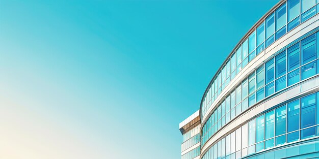 Moderno edificio ospedaliero con cielo blu