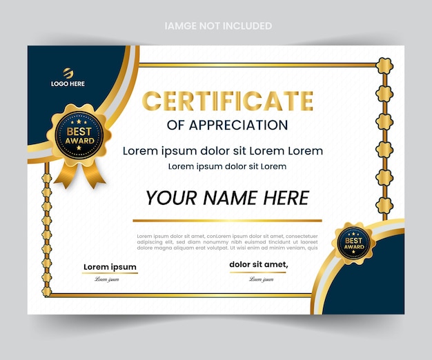 Moderno modello di progettazione di certificato elegante