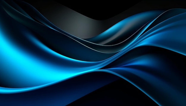 Moderno sfondo astratto nero e blu con un design minimalista Generativo ai