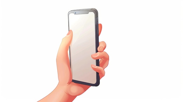 Moderno smartphone modello di schermo vuoto Mockup dispositivo di schermo bianco del telefono cellulare Disegno 3D realistico