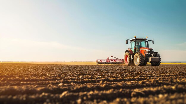 Moderno trattore per arare il campo agricolo AIG41