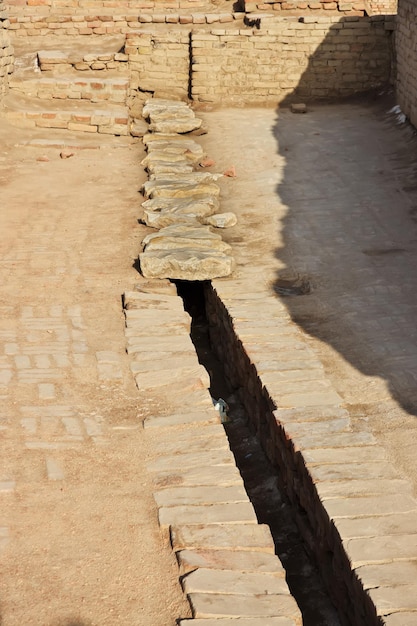 Mohenjo daro rovine vicino fiume Indo nel distretto di Larkana Sindh Pakistan