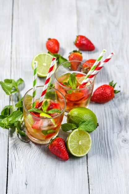 Mojito alla fragola con lime