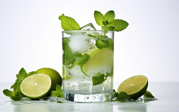 Mojito classico con intelligenza artificiale generativa di ghiaccio e menta