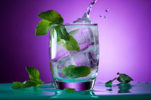 Mojito cocktail background Illustrazione AI GenerativexA