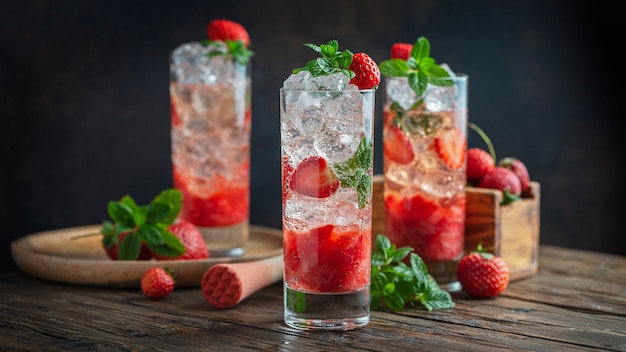 Mojito cocktail con fragole