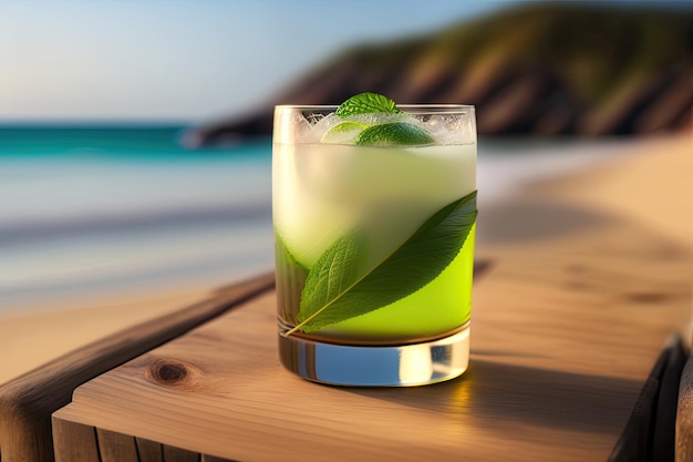 Mojito e sfondo estivo o carta da parati hollidays concept ai generato